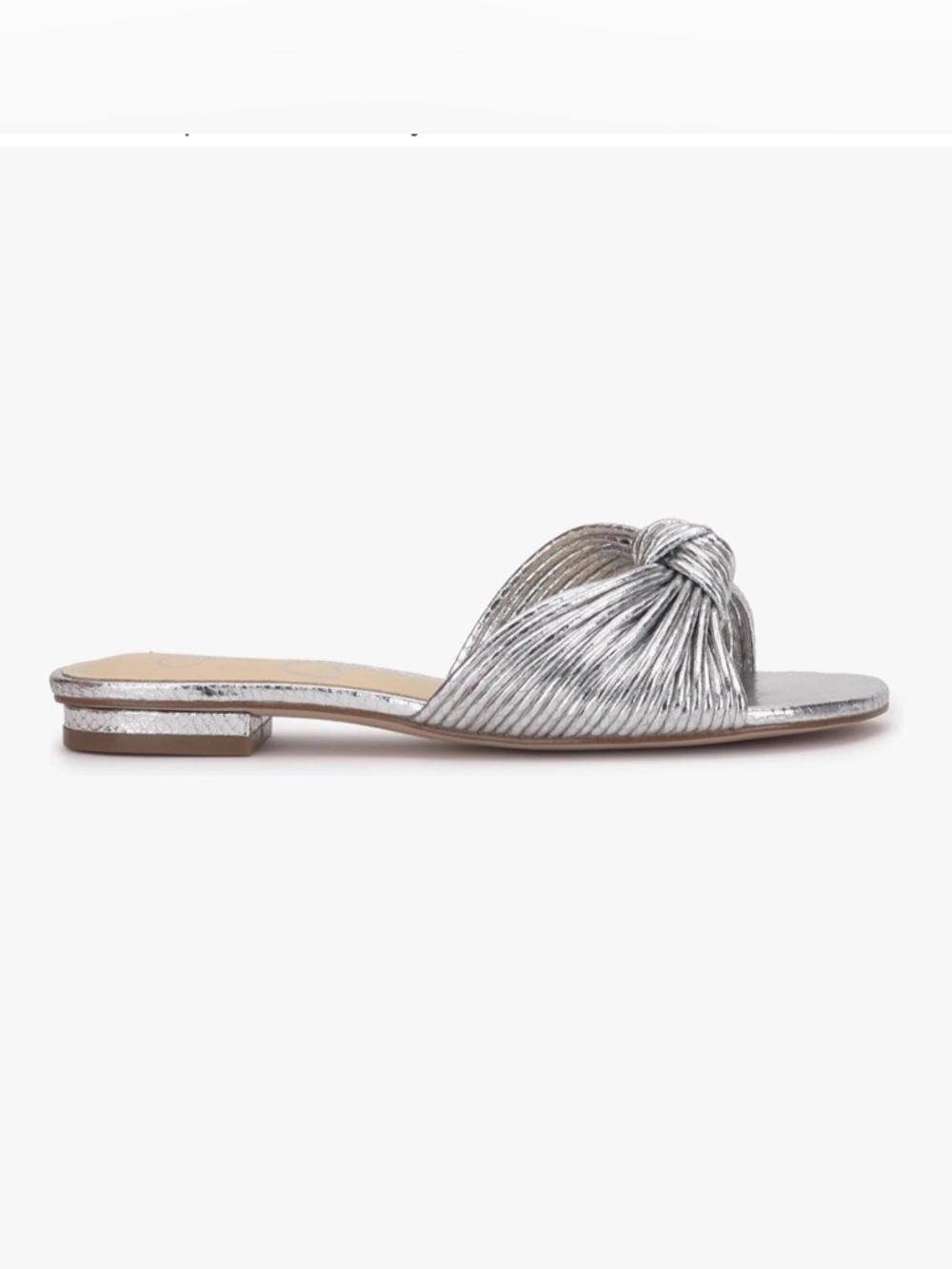 JESSICA SIMPSON Dydra Silver Knot-Front Slide Sandals - Picture 15 of 15